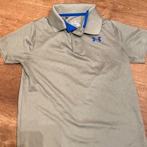 Under Armour Light Gray Polo with Blue Logo